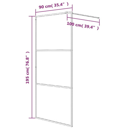 Walk-in Shower Wall Silver 90x195 cm Clear ESG Glass