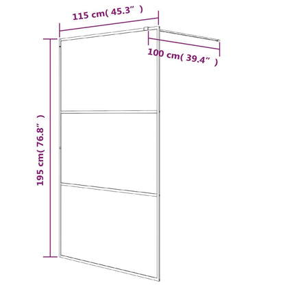 Walk-in Shower Wall Silver 115x195 cm Clear ESG Glass