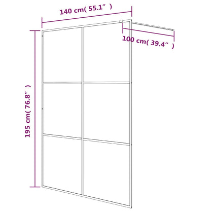 Walk-in Shower Wall Silver 140x195 cm Clear ESG Glass