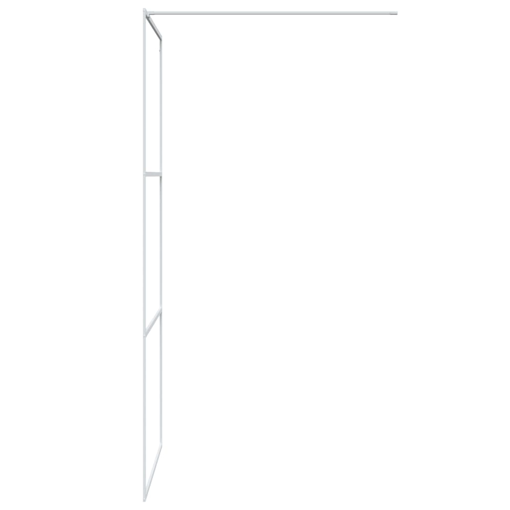 Walk-in Shower Wall White 90x195 cm Clear ESG Glass