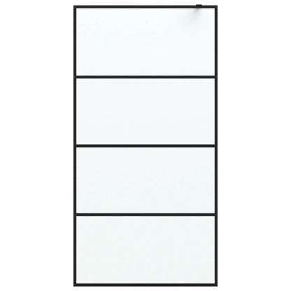 Walk-in Shower Wall Black 100x195 cm Frosted ESG Glass