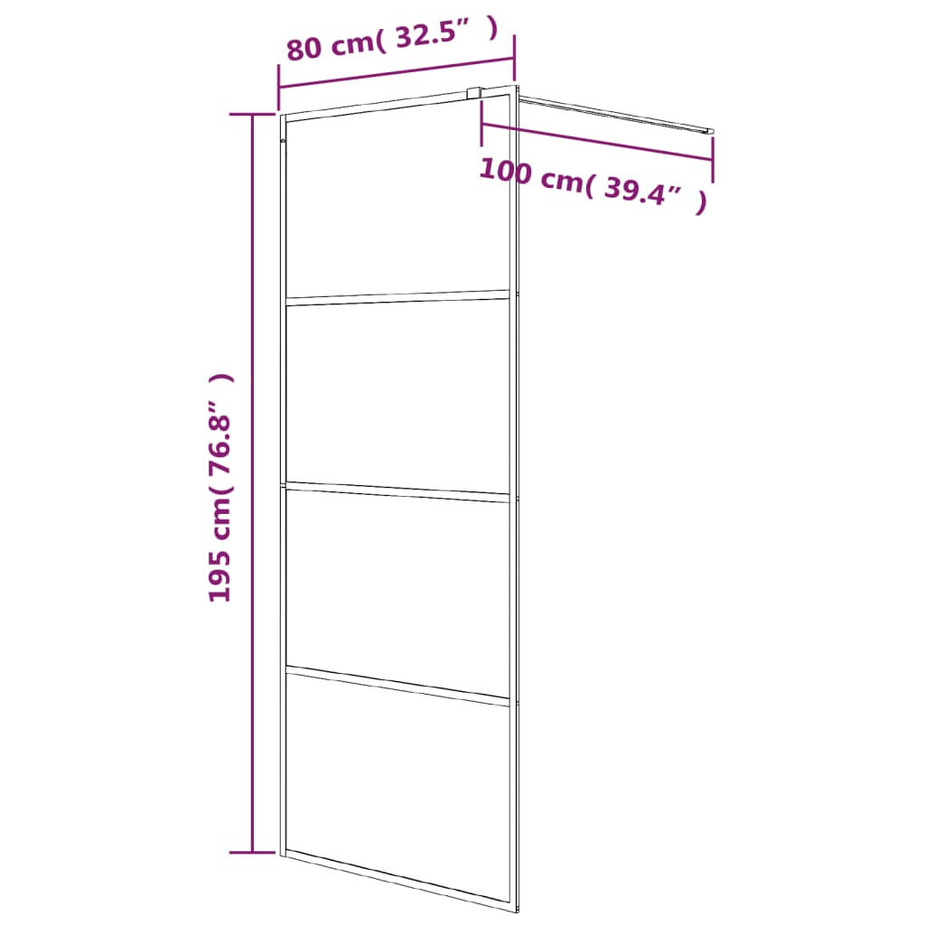 Walk-in Shower Wall Silver 80x195 cm Clear ESG Glass