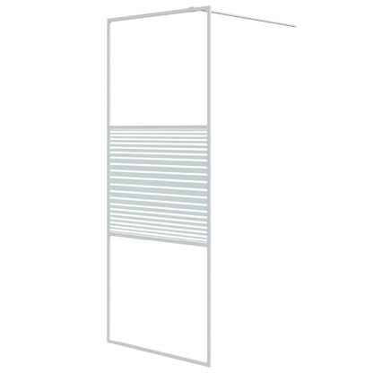 Walk-in Shower Wall White 80x195 cm Clear ESG Glass