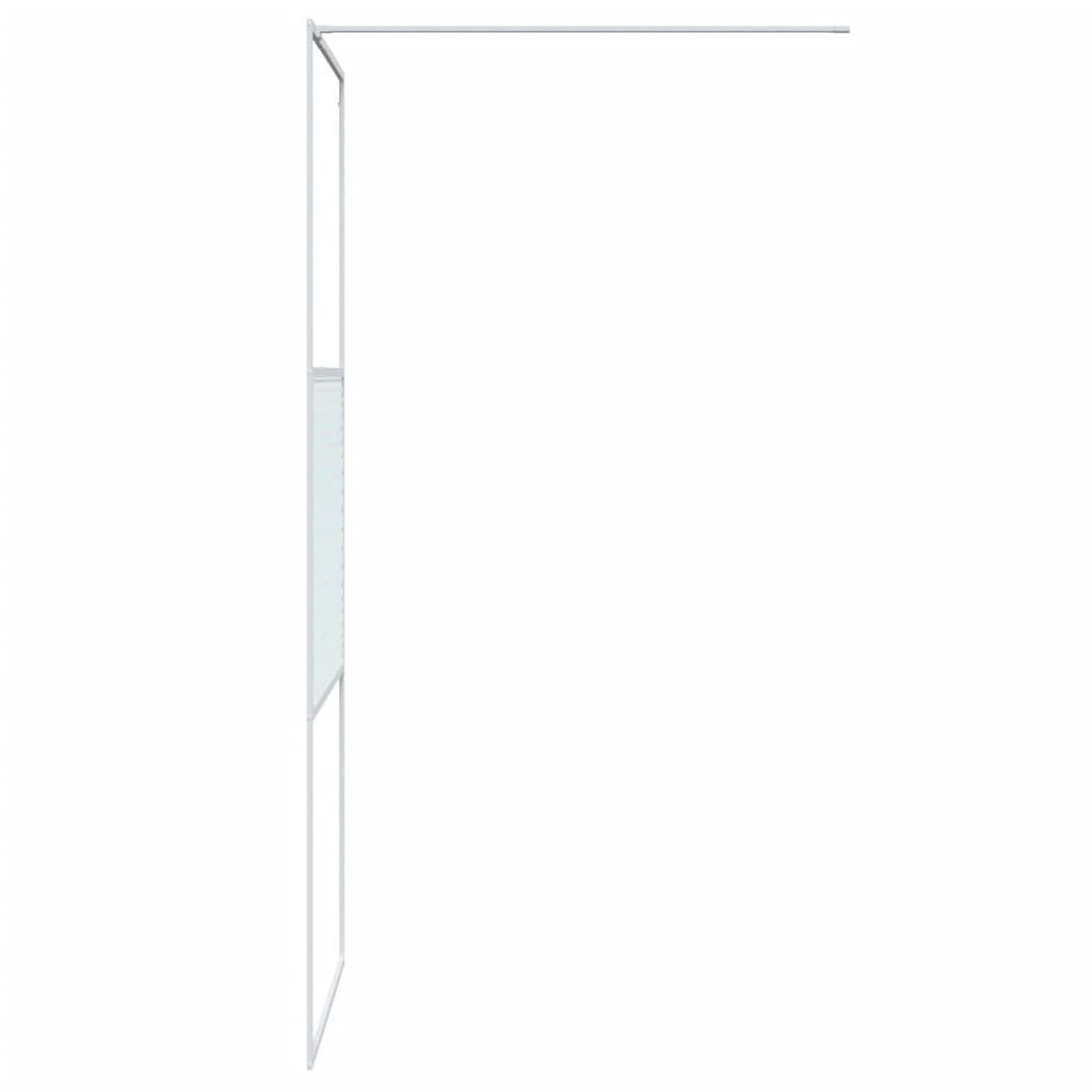 Walk-in Shower Wall White 80x195 cm Clear ESG Glass