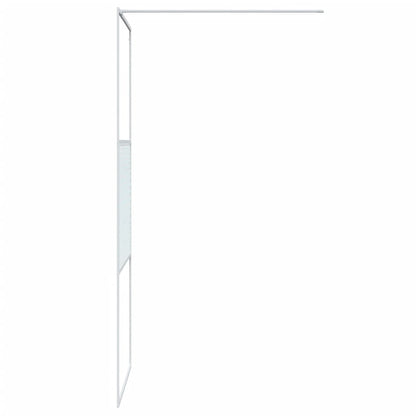 Walk-in Shower Wall White 80x195 cm Clear ESG Glass