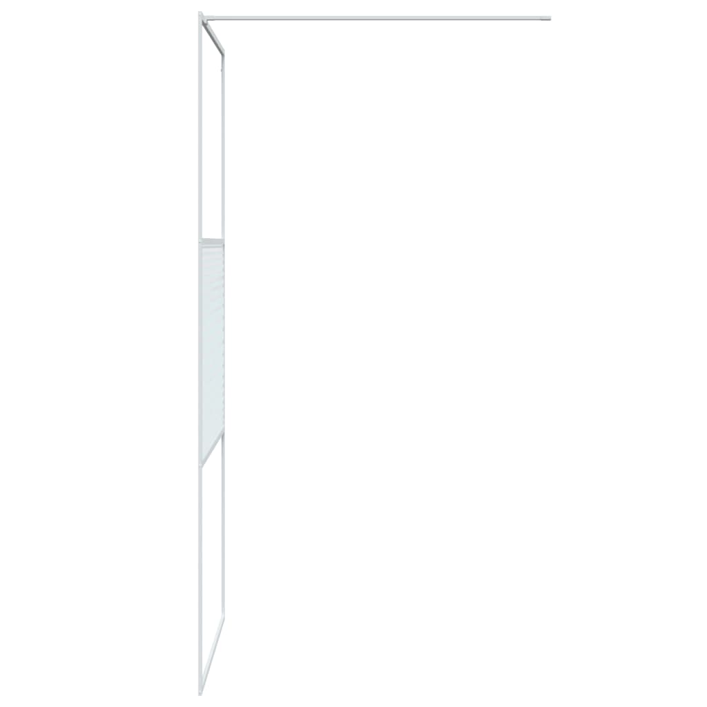 Walk-in Shower Wall White 90x195 cm Clear ESG Glass