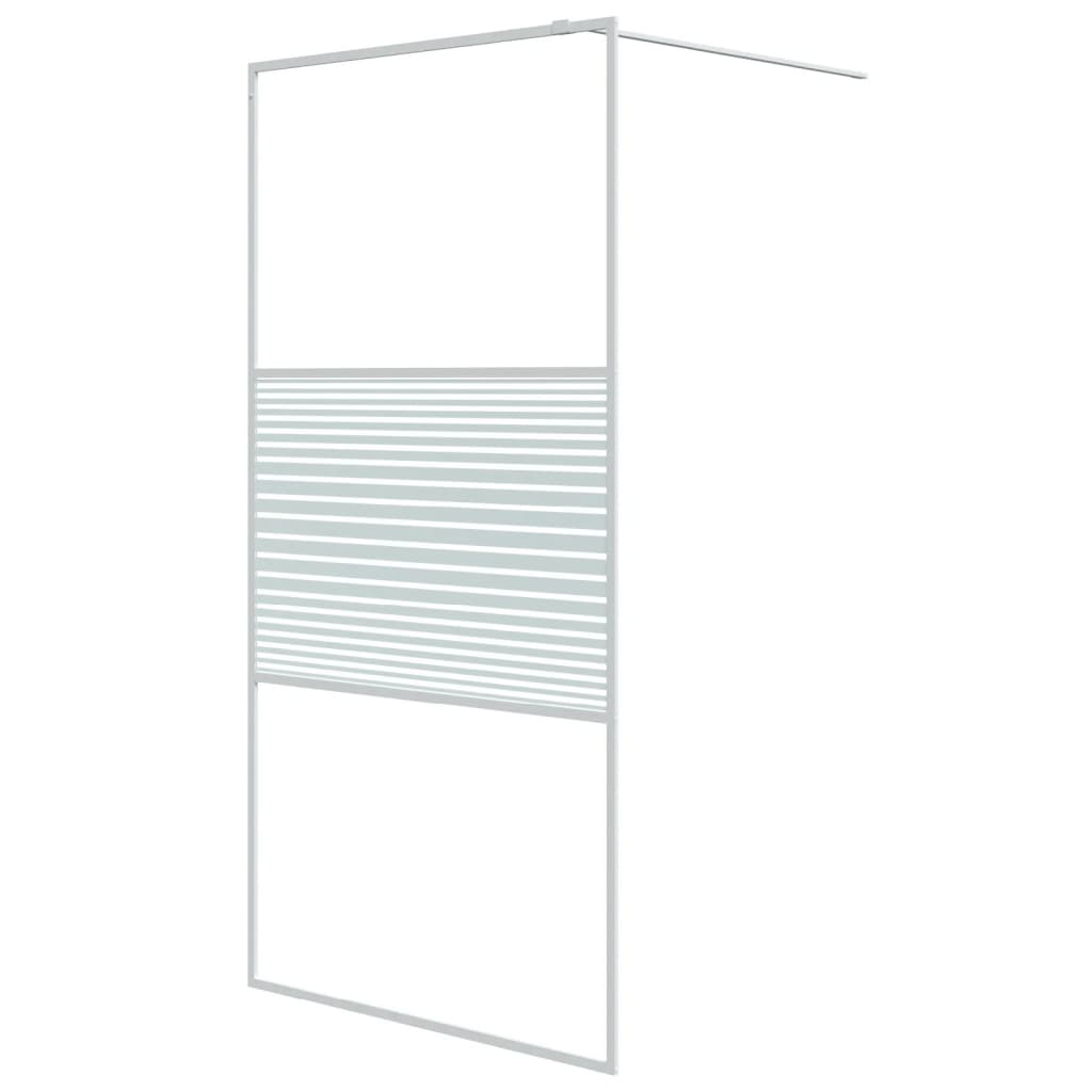 Walk-in Shower Wall White 100x195 cm Clear ESG Glass