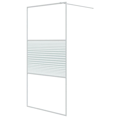 Walk-in Shower Wall White 100x195 cm Clear ESG Glass