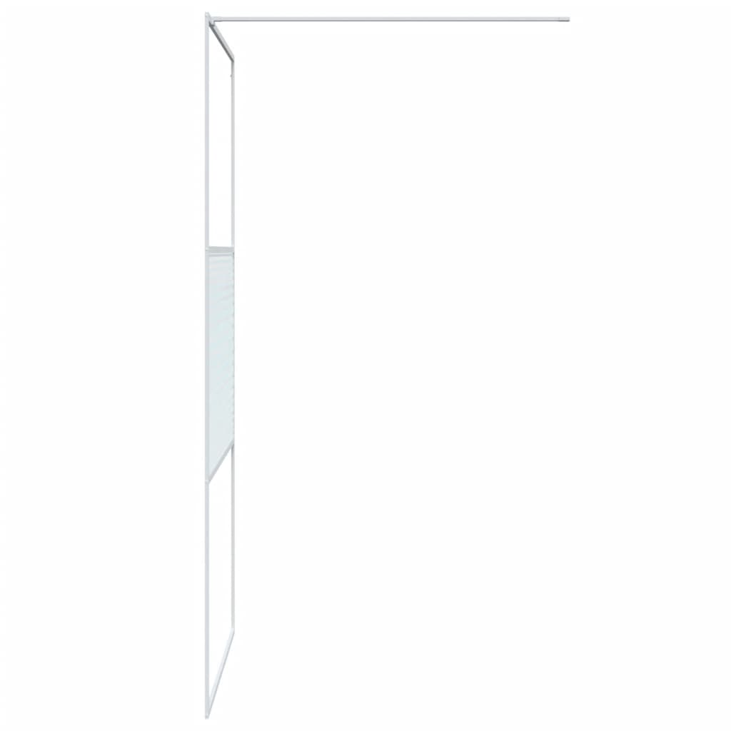 Walk-in Shower Wall White 100x195 cm Clear ESG Glass