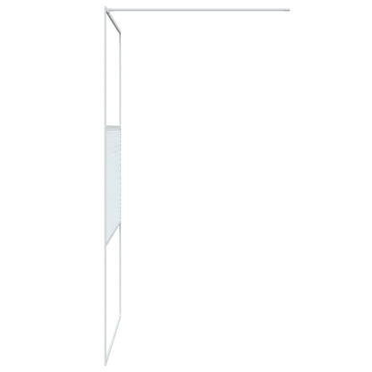 Walk-in Shower Wall White 115x195 cm Clear ESG Glass