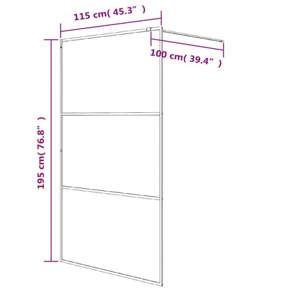 Walk-in Shower Wall White 115x195 cm Clear ESG Glass