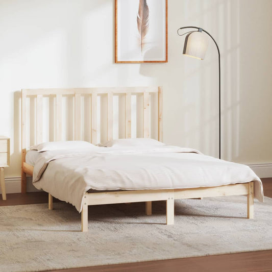 Bed Frame without Mattress 135x190 cm Double Solid Wood Pine