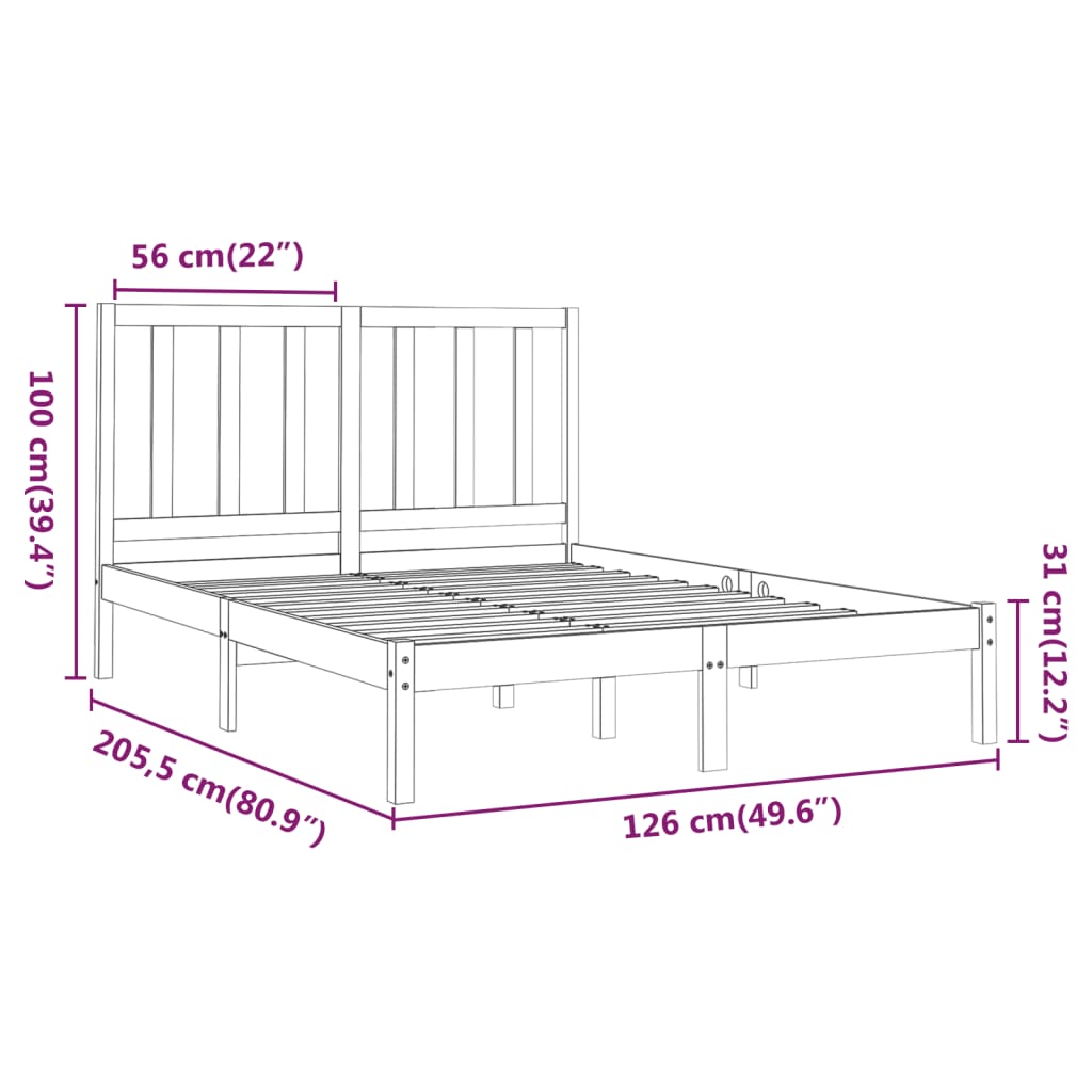 Bed Frame Solid Wood 120x200 cm