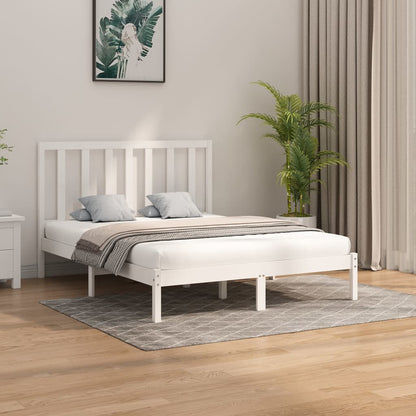 Bed Frame White Solid Wood 140x200 cm