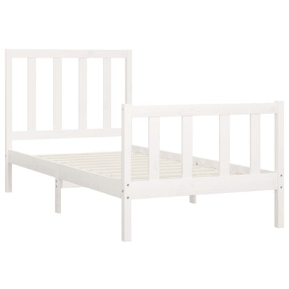 Bed Frame without Mattress White 100x200 cm Solid Wood