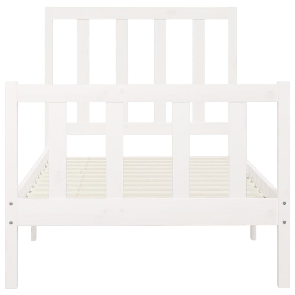 Bed Frame without Mattress White 100x200 cm Solid Wood