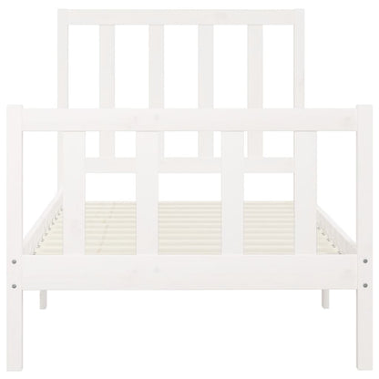 Bed Frame without Mattress White 100x200 cm Solid Wood