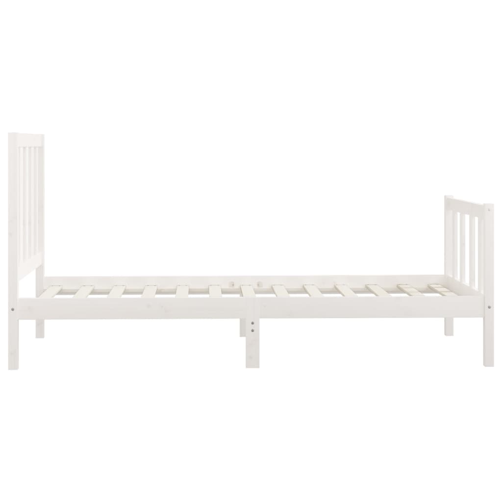 Bed Frame without Mattress White 100x200 cm Solid Wood