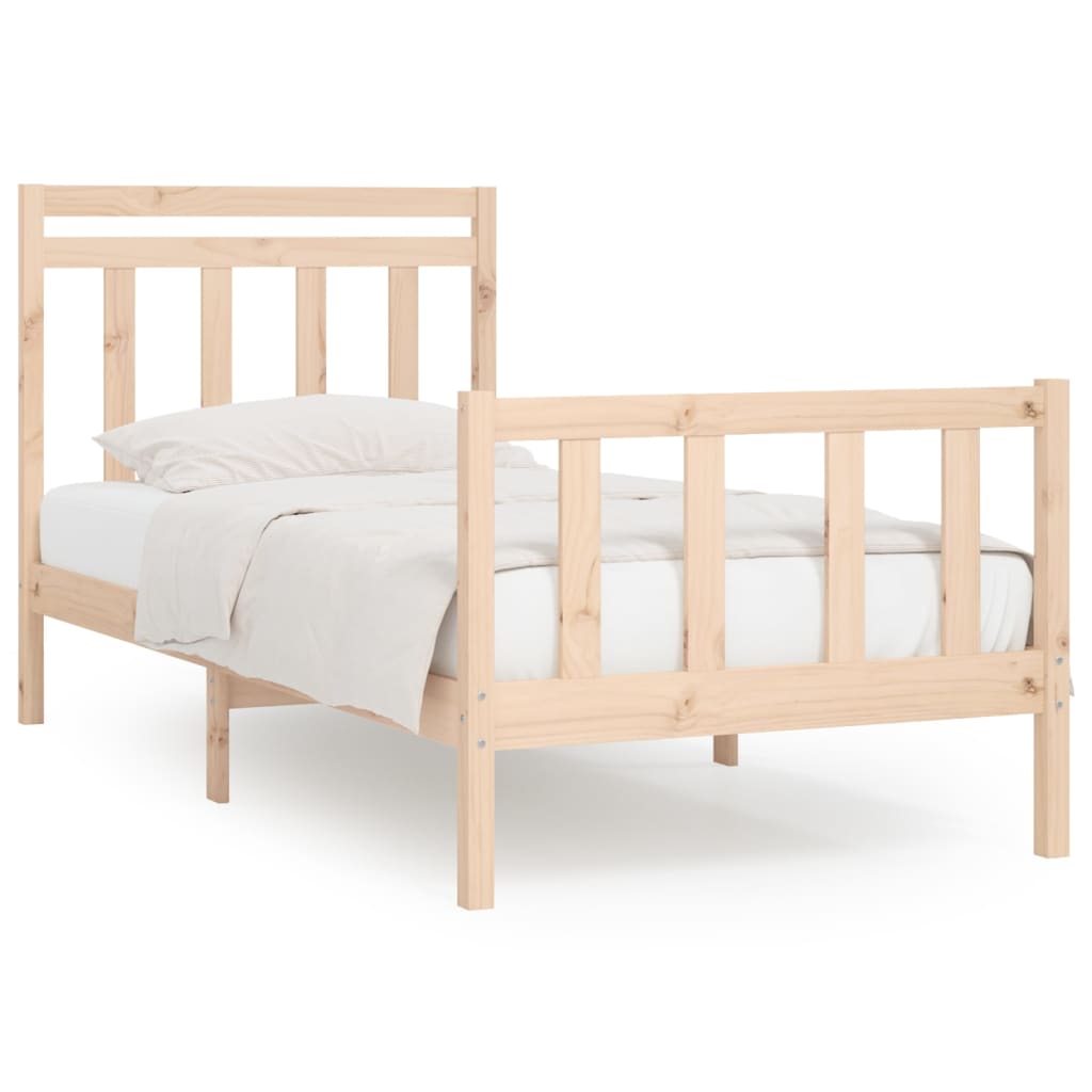 Bed Frame without Mattress Solid Wood Pine 90x200 cm