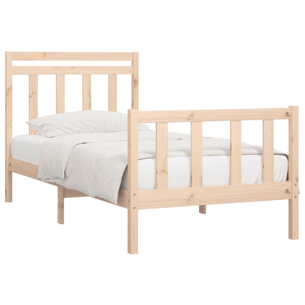 Bed Frame without Mattress Solid Wood Pine 90x200 cm