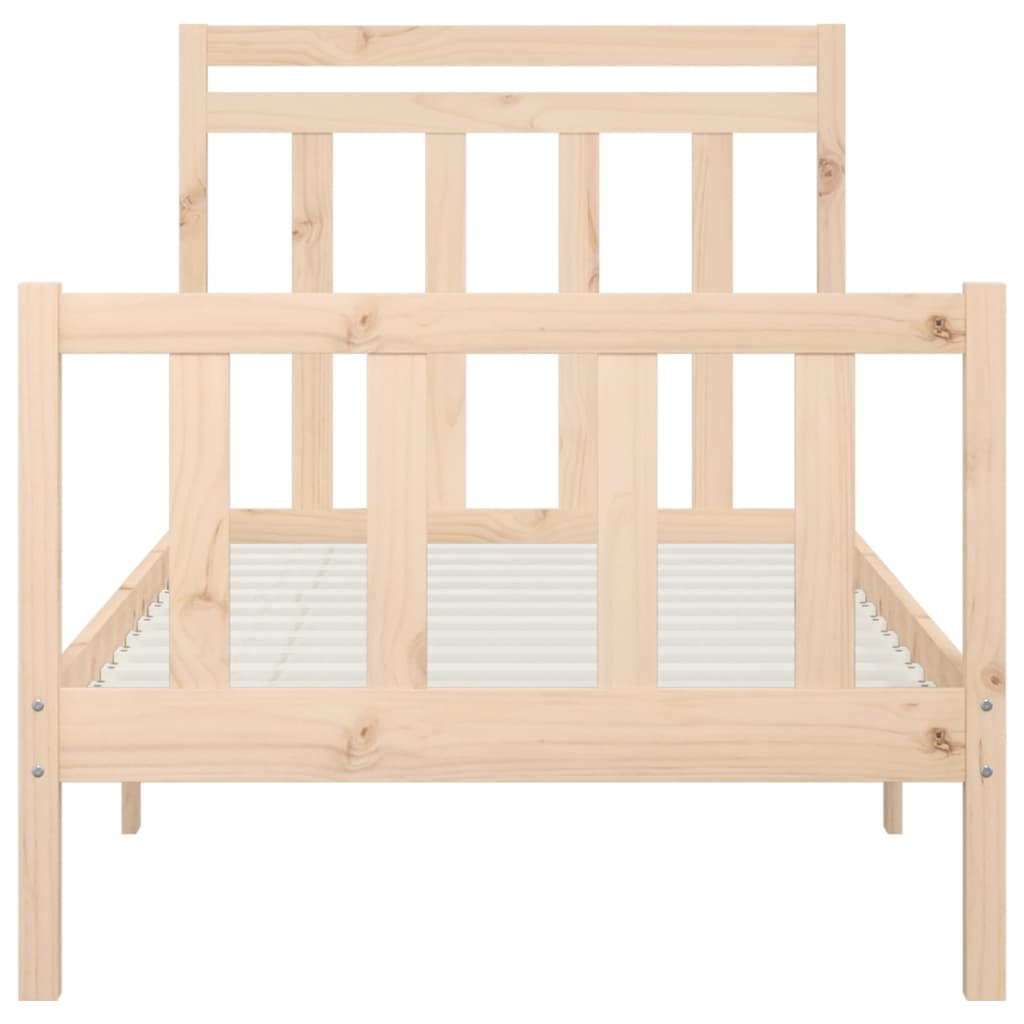 Bed Frame without Mattress Solid Wood Pine 90x200 cm