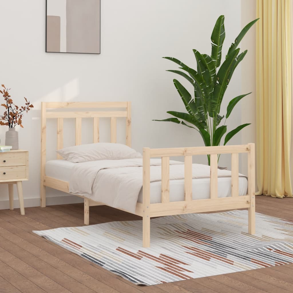 Bed Frame without Mattress Solid Wood Pine 90x200 cm