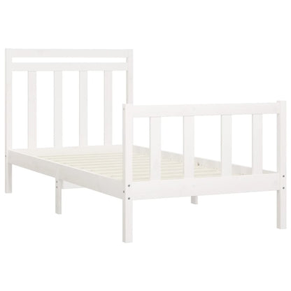 Bed Frame White Solid Wood Pine 100x200 cm