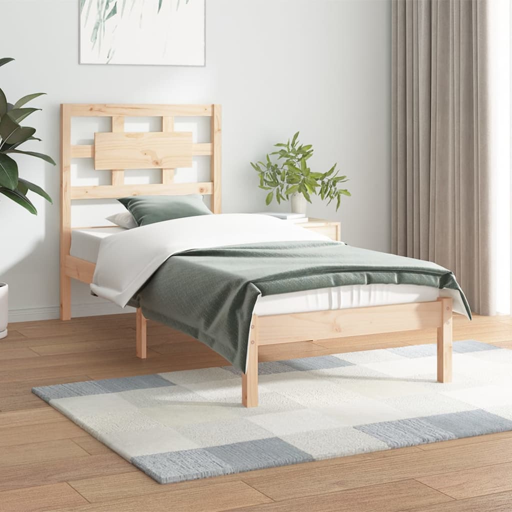 Bed Frame without Mattress 90x200 cm Solid Wood Pine