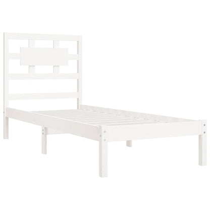 Bed Frame White Solid Wood Pine 90x200 cm