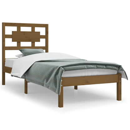 Bed Frame without Mattress Honey Brown 100x200 cm Solid Wood Pine