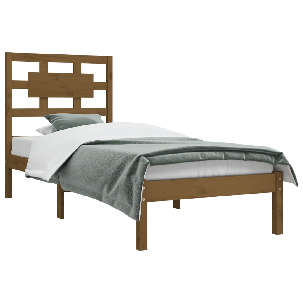 Bed Frame without Mattress Honey Brown 100x200 cm Solid Wood Pine