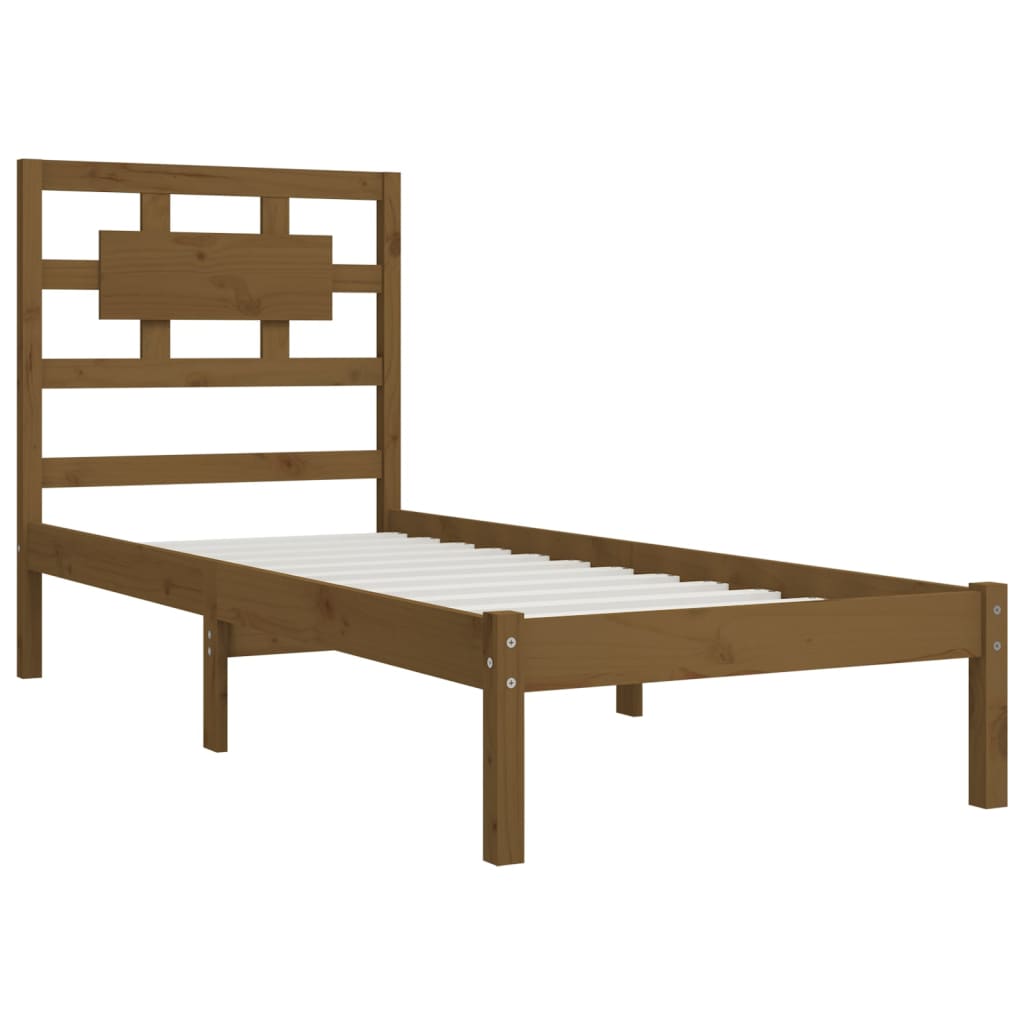 Bed Frame without Mattress Honey Brown 100x200 cm Solid Wood Pine