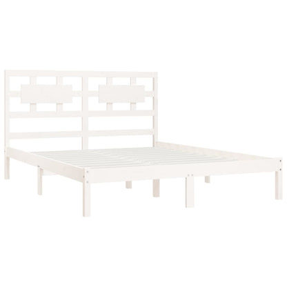 Bed Frame without Mattress White 120x200 cm Solid Wood Pine