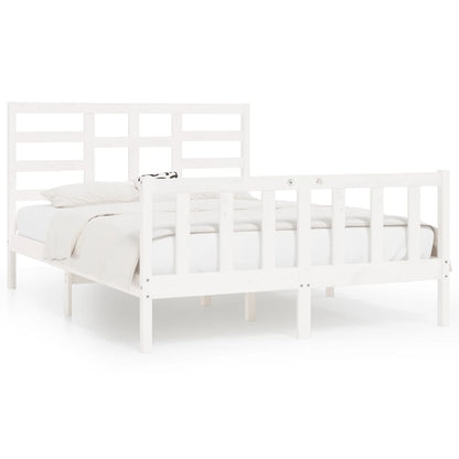 Bed Frame without Mattress White 120x200 cm Solid Wood Pine