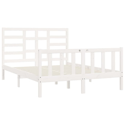 Bed Frame without Mattress White 120x200 cm Solid Wood Pine