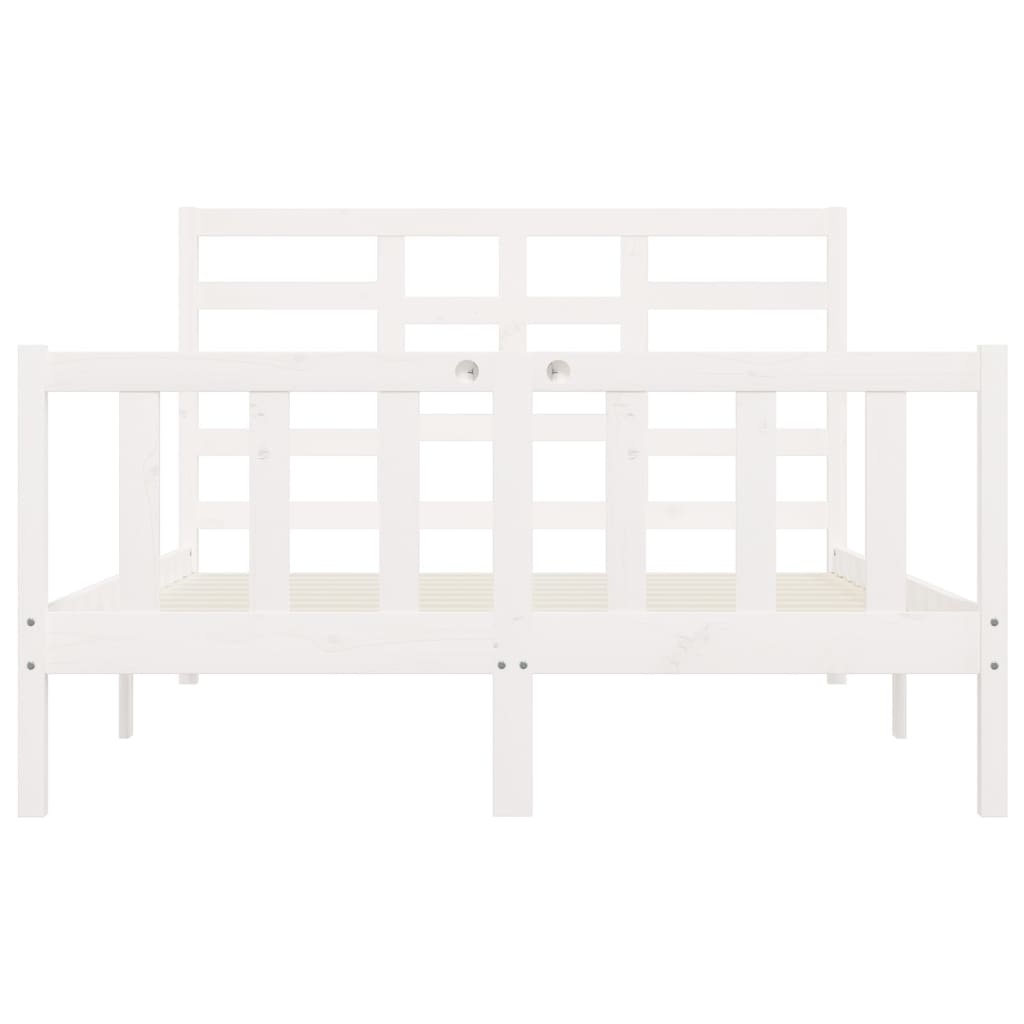 Bed Frame without Mattress White 120x200 cm Solid Wood Pine