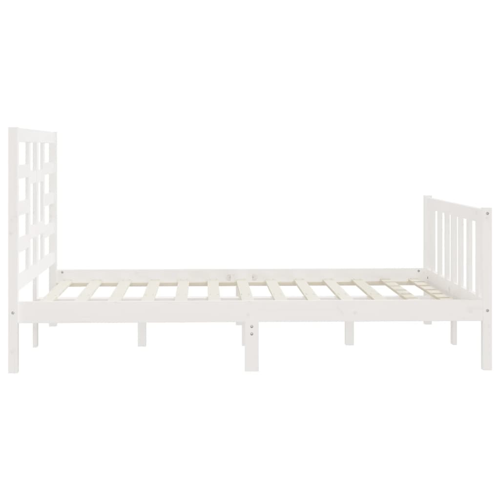 Bed Frame without Mattress White 120x200 cm Solid Wood Pine