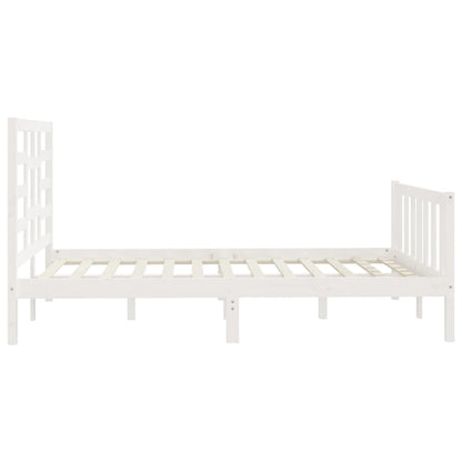 Bed Frame without Mattress White 120x200 cm Solid Wood Pine