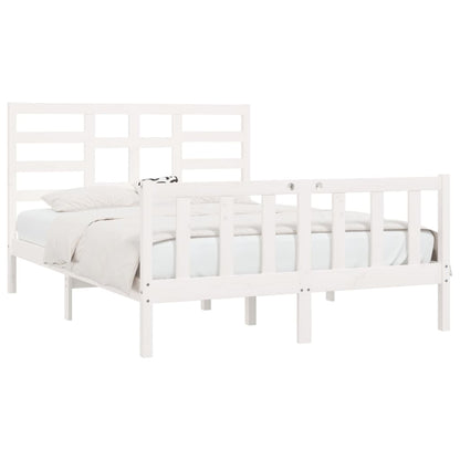 Bed Frame without Mattress White 140x200 cm Solid Wood Pine