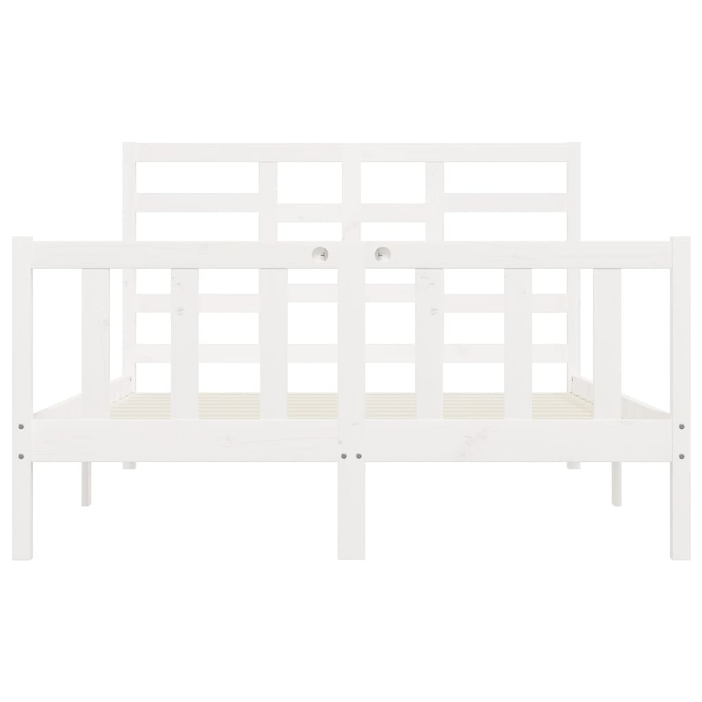 Bed Frame without Mattress White 140x200 cm Solid Wood Pine