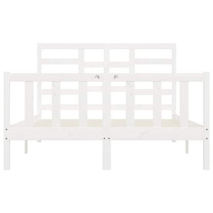 Bed Frame without Mattress White 140x200 cm Solid Wood Pine