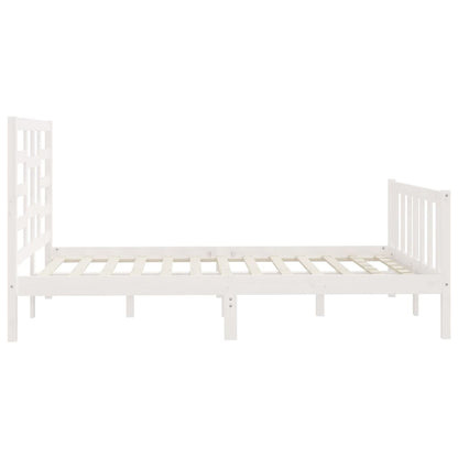 Bed Frame without Mattress White 140x200 cm Solid Wood Pine