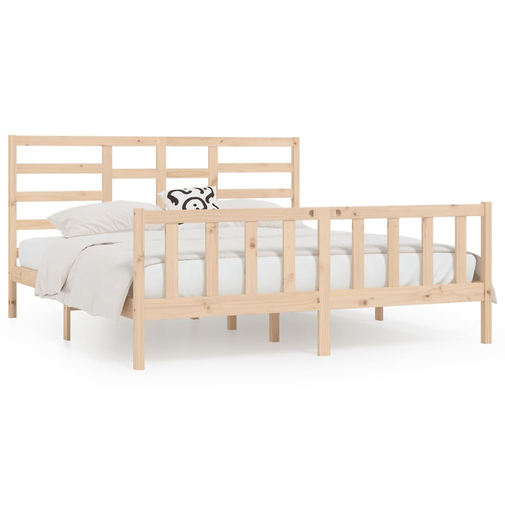 Bed Frame Solid Wood Pine 200x200 cm