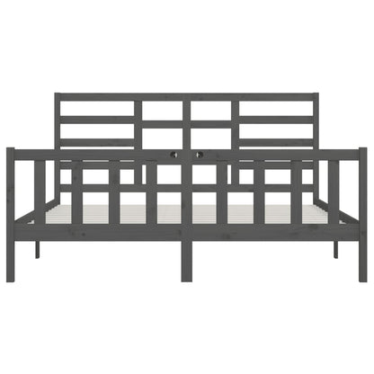 Bed Frame without Mattress Grey 200x200 cm Solid Wood Pine