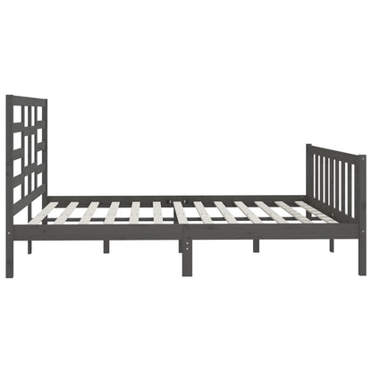 Bed Frame without Mattress Grey 200x200 cm Solid Wood Pine