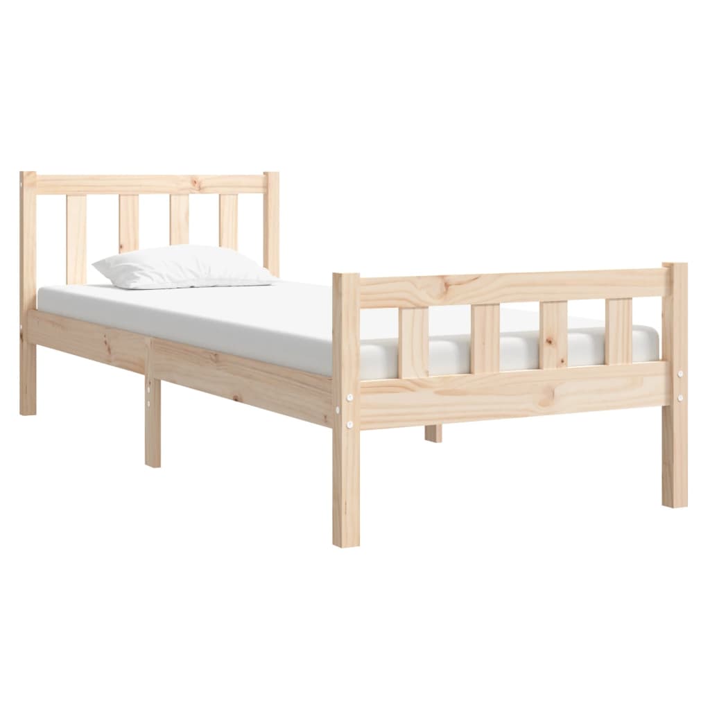 Bed Frame Solid Wood 75x190 cm Small Single