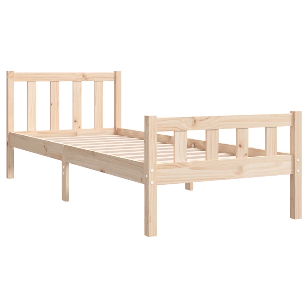 Bed Frame Solid Wood 75x190 cm Small Single