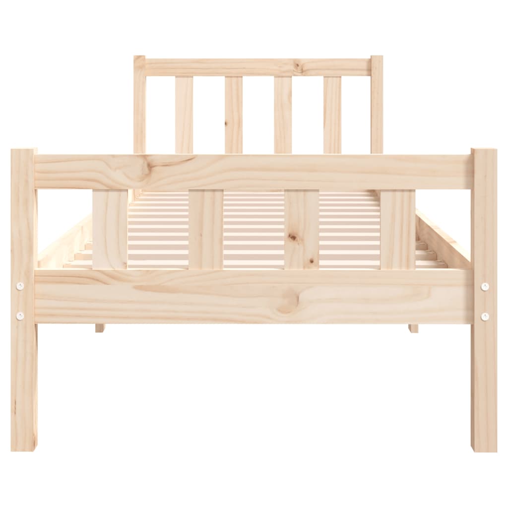 Bed Frame Solid Wood 75x190 cm Small Single