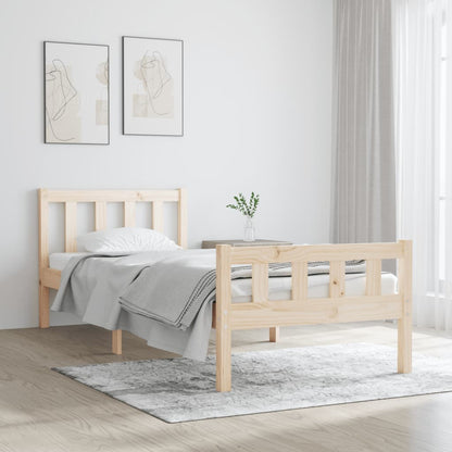 Bed Frame Solid Wood 75x190 cm Small Single