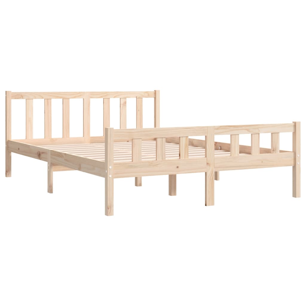 Bed Frame Solid Wood 135x190 cm Double